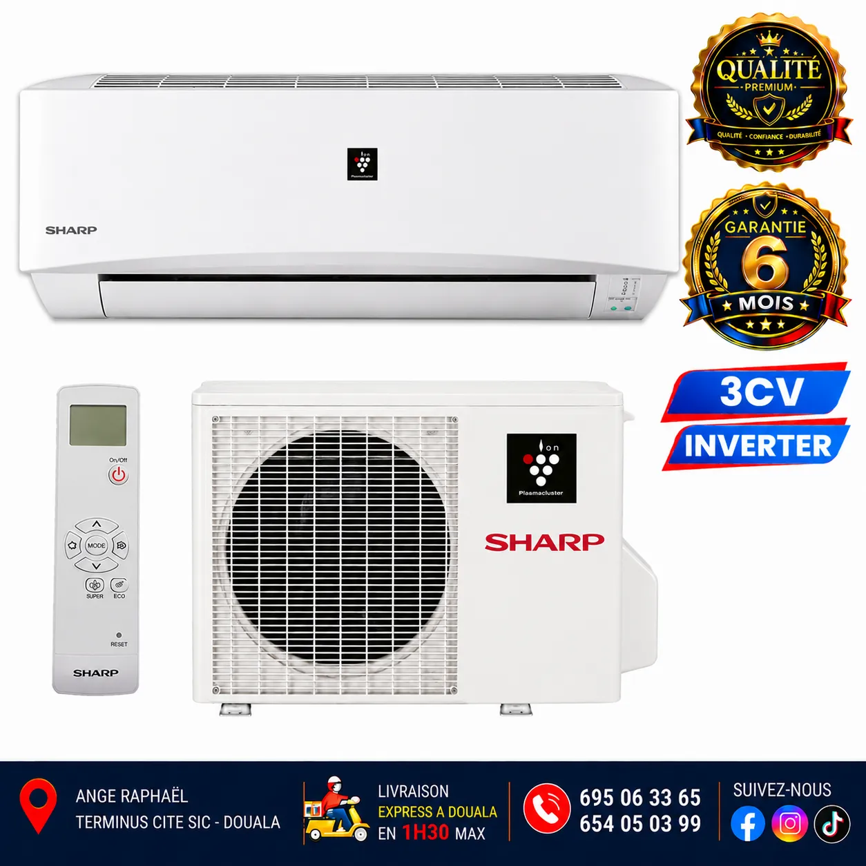 Climatiseur SHARP 3 CV - 24000 BTU - R410